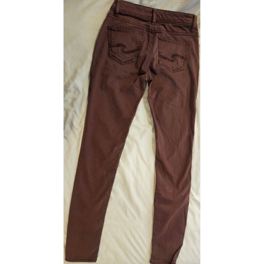 Silver Jeans Co Suki High Super Skinny Burgundy Plum Pants W25 L31 Y2K Throwback
